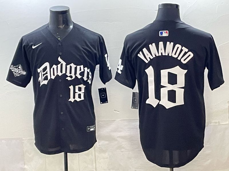 Men 2026 Nike Los Angeles Dodgers #18 Yamamoto Black Game MLB Jersey 010->los angeles dodgers->MLB Jersey